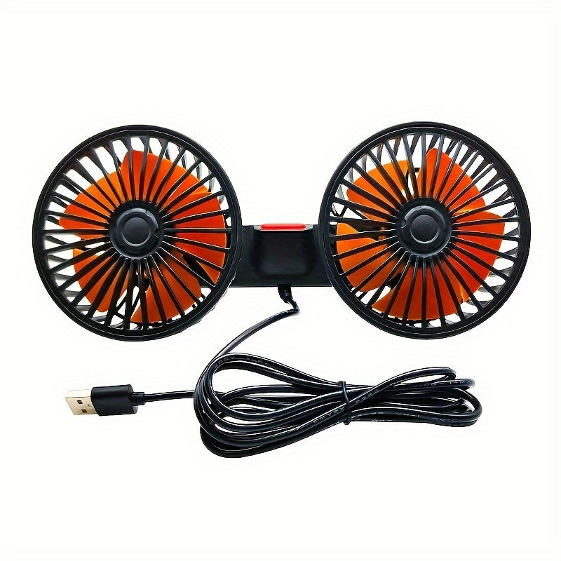 Car Fan for Cars and Home, Dual-Headed Air Conditioner, 360° Rotation