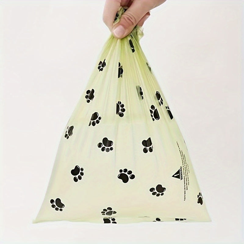 Leak-Proof Dog Waste Bags 14 Rolls with Paw Print Design for Pet Cleanup