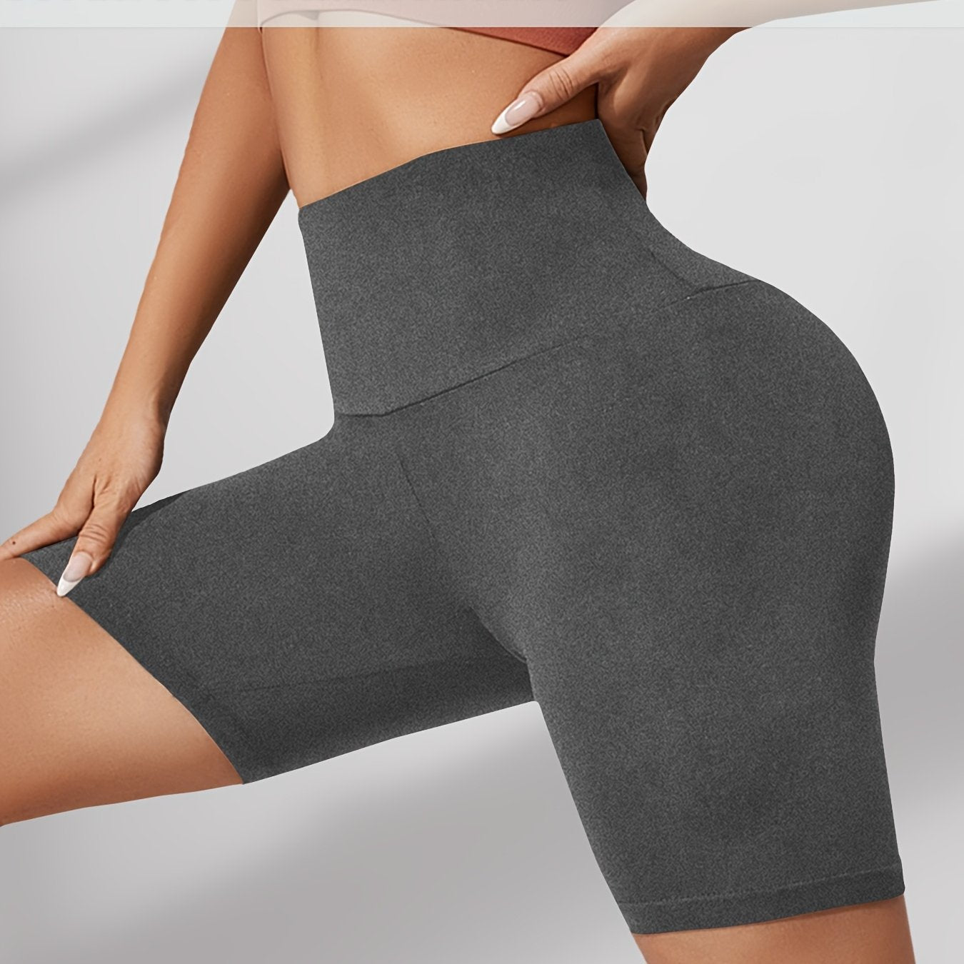 Women High-Waisted Biker Shorts Stretchy No-See-Through Summer Athletic