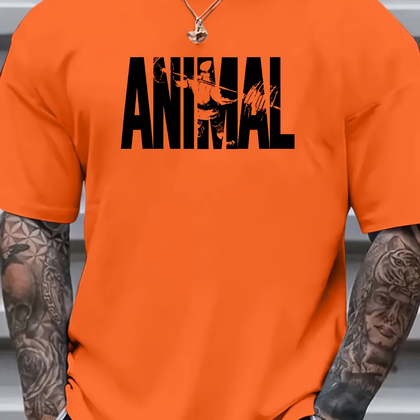 Men's Plus Size Polyester Graphic Print T-Shirt Crew Neck Streetwear All-Season