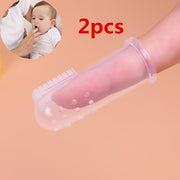 Silicone Baby Finger Toothbrush for Infants and Toddlers with Thumb Cover and Tongue Cleaner