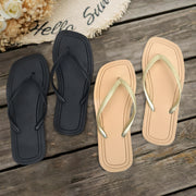 Women's Flip-Flops Solid Color Non-Slip Sole Comfortable Slip-On Beach Pool Shoes