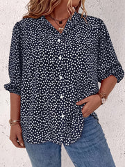 Camisa casual de mujer de tallas grandes con estampado floral para salidas