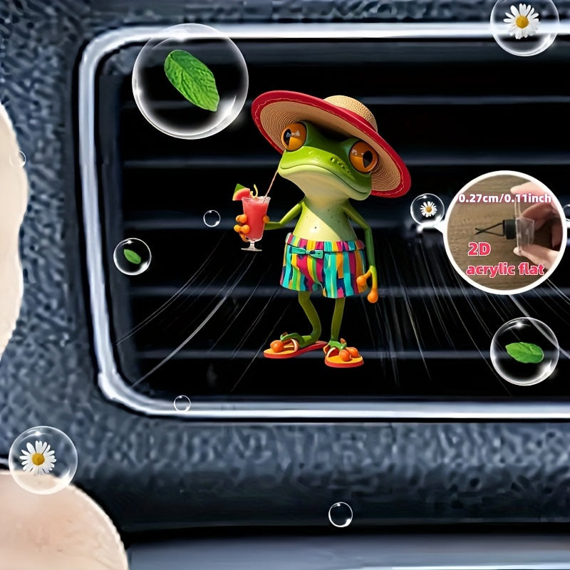 Qora Mushuk Avtomobil Havo Tozalash Vositasi Akril Vent Klipi, 2D Tekis Dizayn, Aromatizatsiyalangan