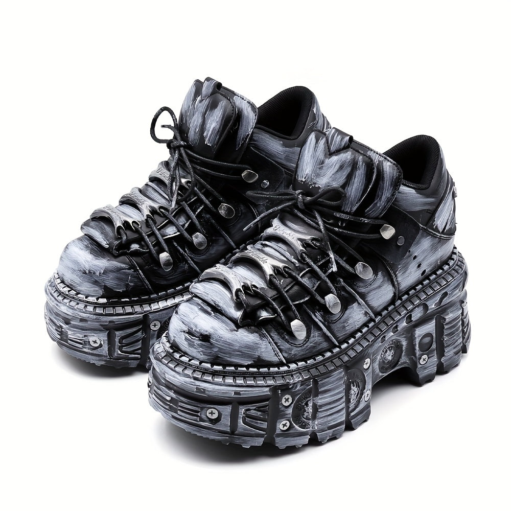 Women's EVA Platform Short Boots Y2K Goth Style Mid Calf Shoes