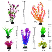 15-Piece Artificial Aquarium Plants Set Non-Toxic PE for Fish Tanks and Aquariums
