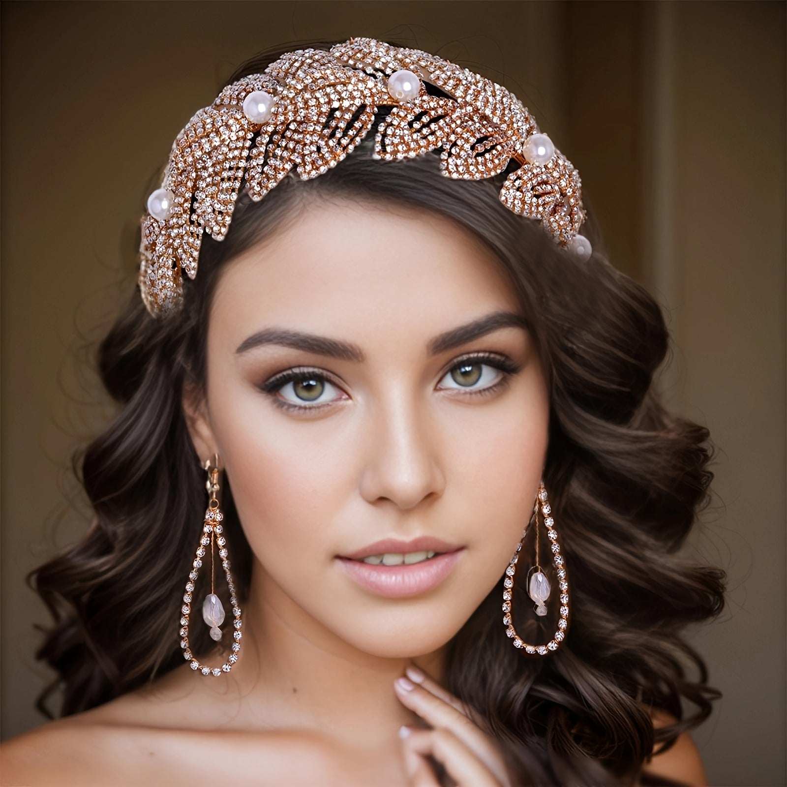 Diadema vintage de novia con perlas falsas y cristales para bodas y regalos