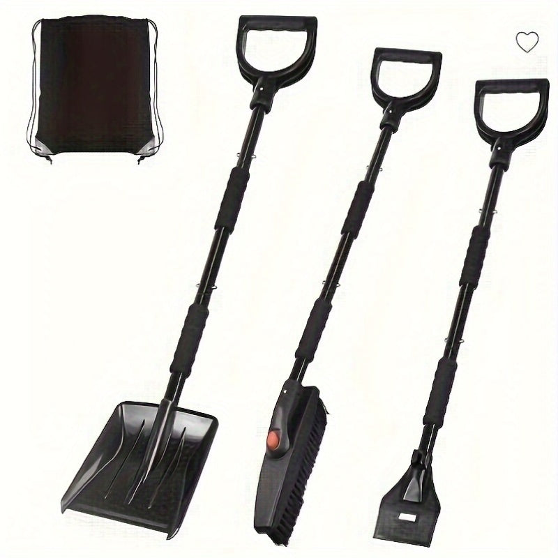 Winter Snow Removal Kit With Detachable Shovel Brush Ice Scraper Carry Bag