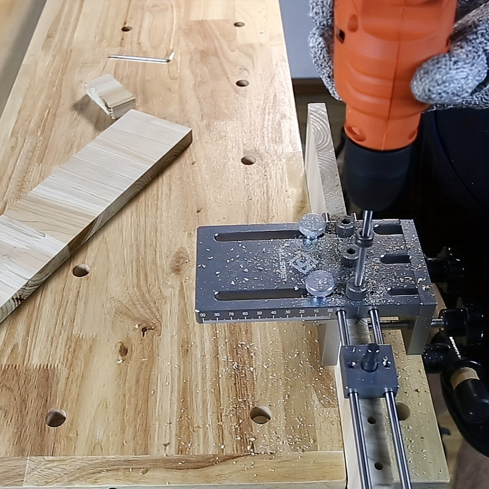 Kit de plantilla de ensamblaje 3 en 1 para carpintería con guía de centrado automático y perforación