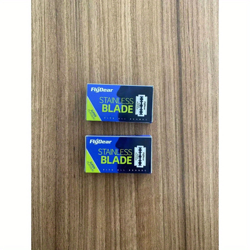 Male Grooming Stainless Steel Double Edge Razor Blades for Barbers, Safety Shaving, 10/20/40/100 Pack
