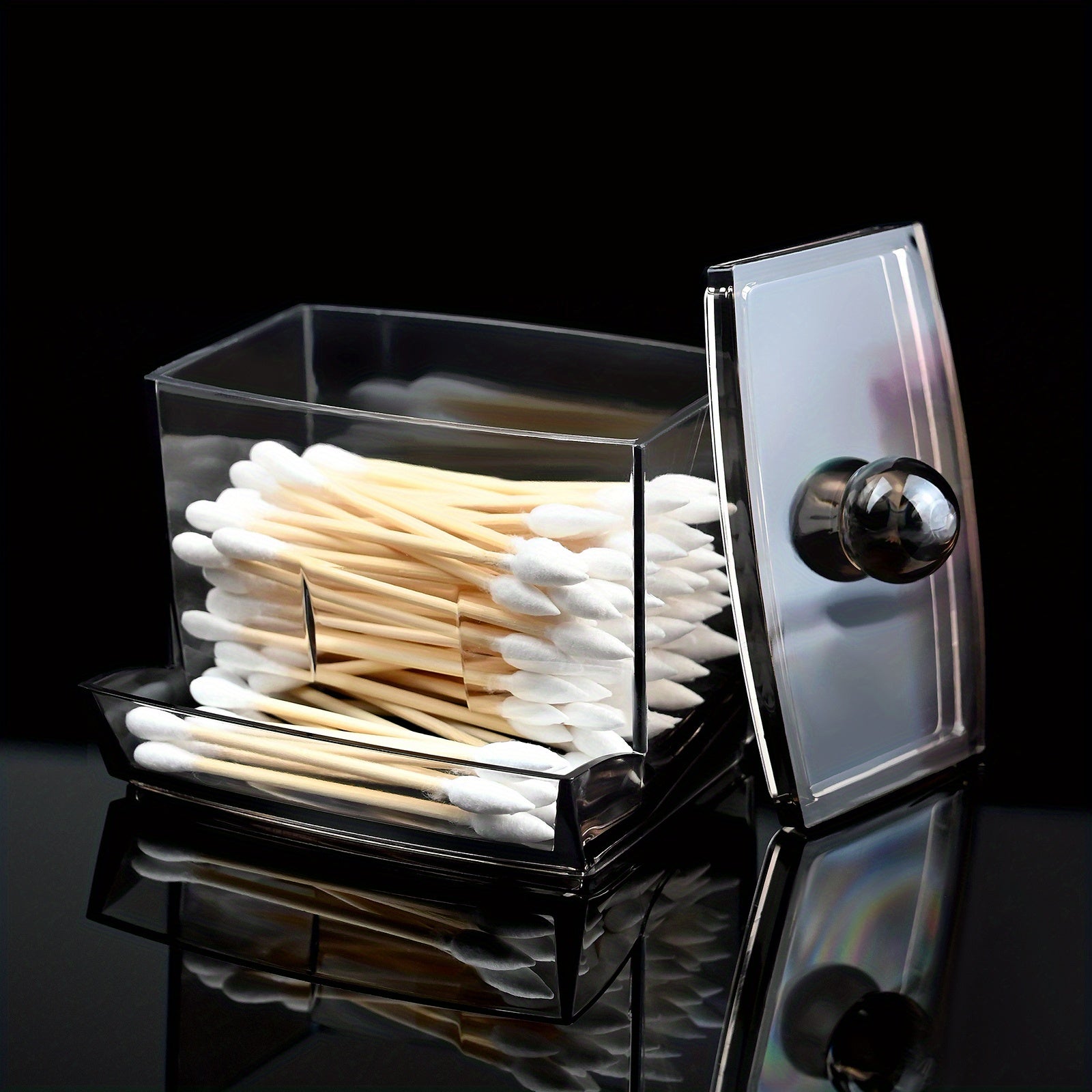 Acrylic Storage Jar for Cotton Pads Stylish Organizer Clear Container