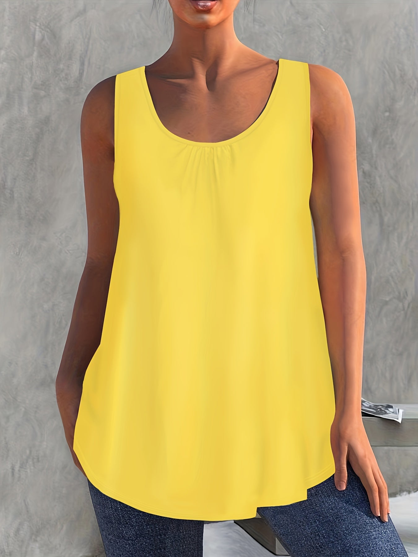 Girls Solid Color Pleated Vest Fashion Top