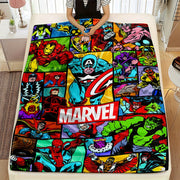 Superhero Plush Throw Blanket Digital Print All-Season Sofa Bed Travel Camping Gift