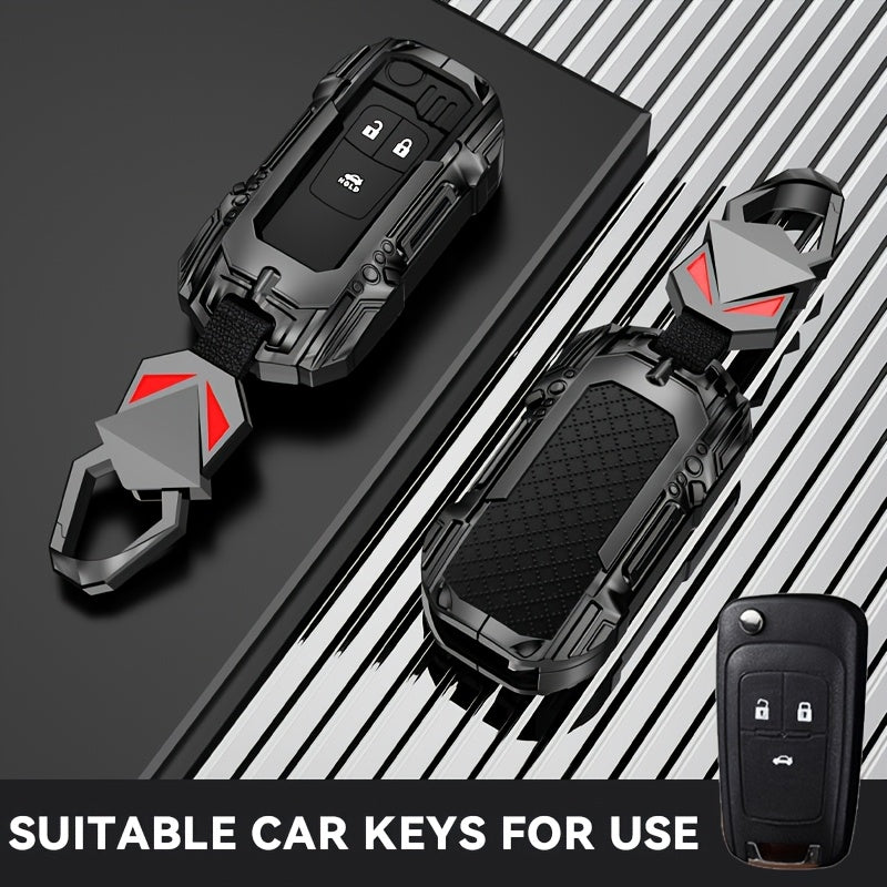 Universal Zinc Alloy Car Key Fob Remote Start Panic Alarm Black Gray 4 Buttons