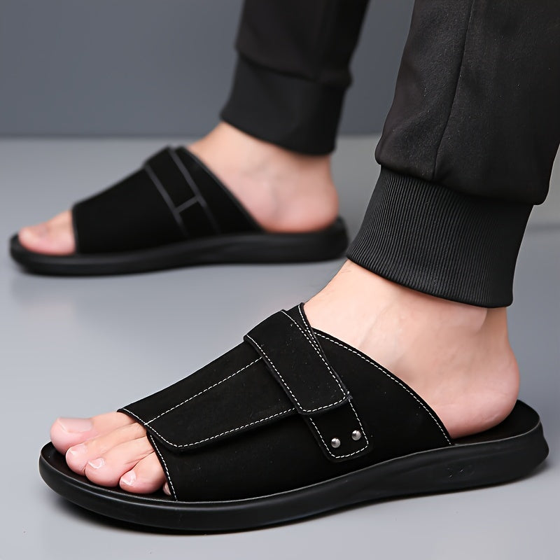 Men's Summer Casual Slip-On Sandals with Faux Upper EVA Sole Non-Slip Outdoor