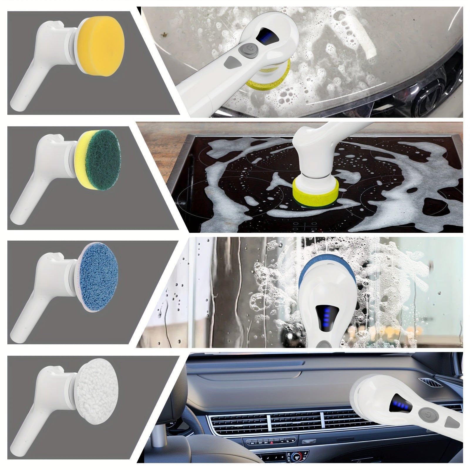 Sozlanadigan uzaytirish va 9 ta boshli Elektr rotatsiyali tozalash choʻpqi