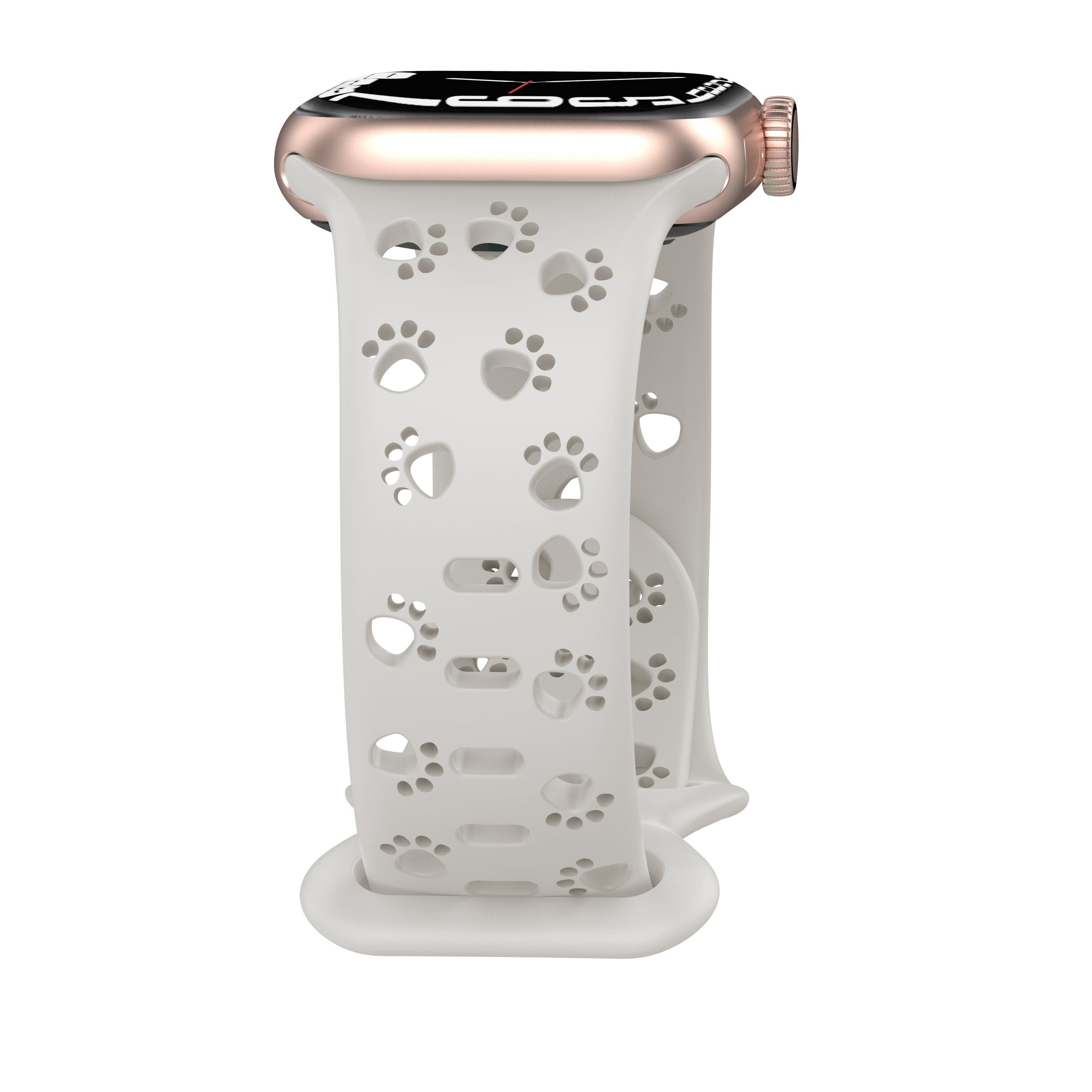 Силиконовый ремешок для часов с отпечатком лап животного, совместимый с Apple Watch серии 1-9, SE, Ultra, Ultra 2, S10, водостойкий, мягкий, дышащий, повседневный стиль, включает пряжку.