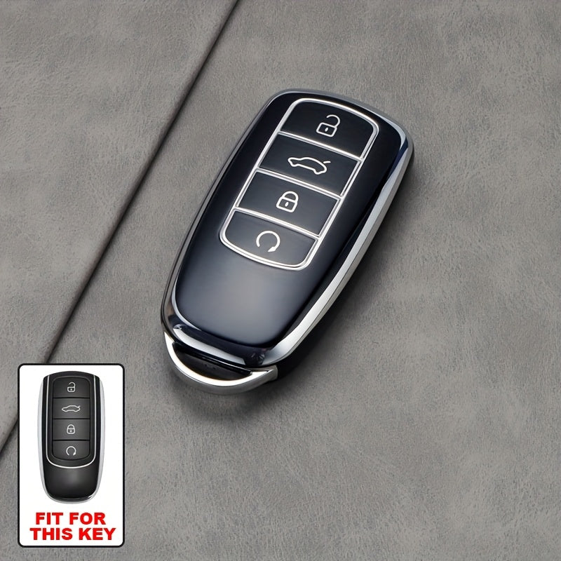 Unisex TPU Car Keychain Black Protective Cover for Remote Key