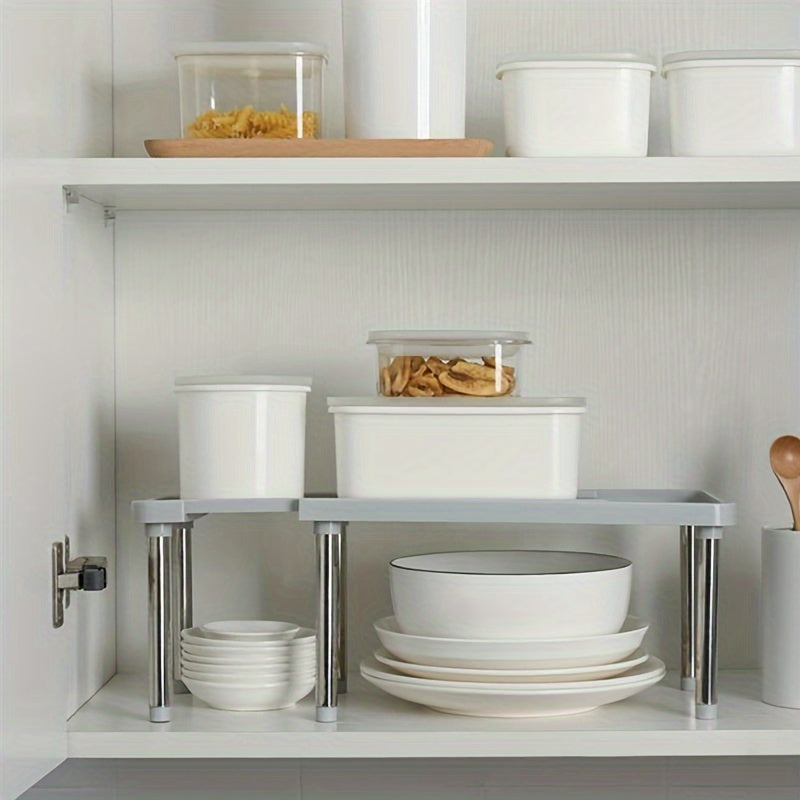 Nerjaveyka va plastik sozlanadigan saqlash tokchasi - oshxona, hammom va ofis uchun ixcham tokcha tashkilotchisi - ziravor shishalari, idishlar va oshxona anjomlari uchun mukammal - oshxona tashkiloti va saqlash uchun ajoyib