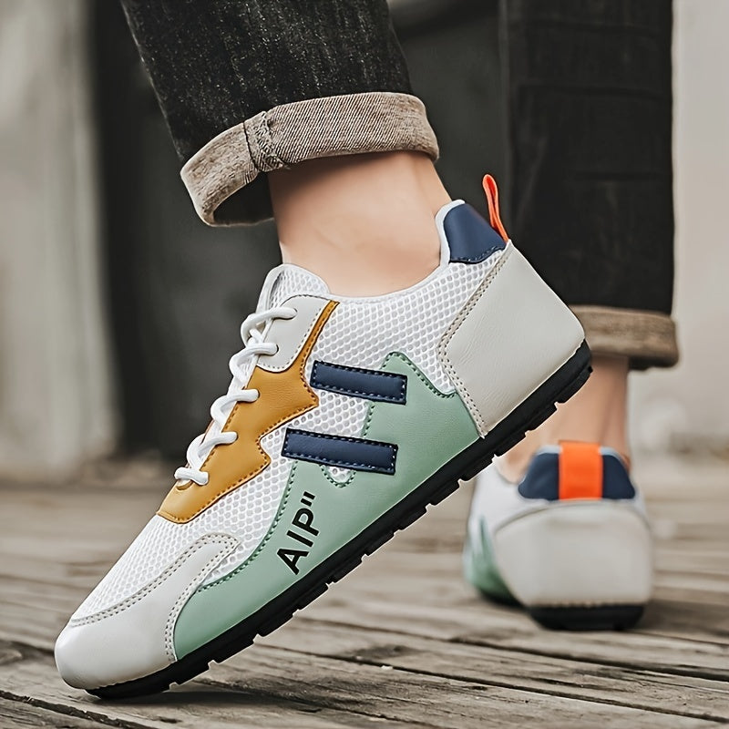 Erkaklar uchun nafas oladigan pastki yugurish poyafzallari, rangli blokli zamonaviy krossovkalar, barcha mavsumlar uchun ochiq havoda mashq qilish uchun