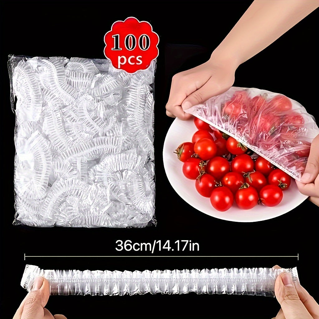 100 Colorful Disposable Cling Film Covers Food Grade Plastic for Kitchen Picnic BBQs