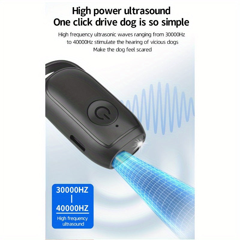 Mini Ultrasonic Dog Repeller with LED Light Rechargeable Battery and USB Power