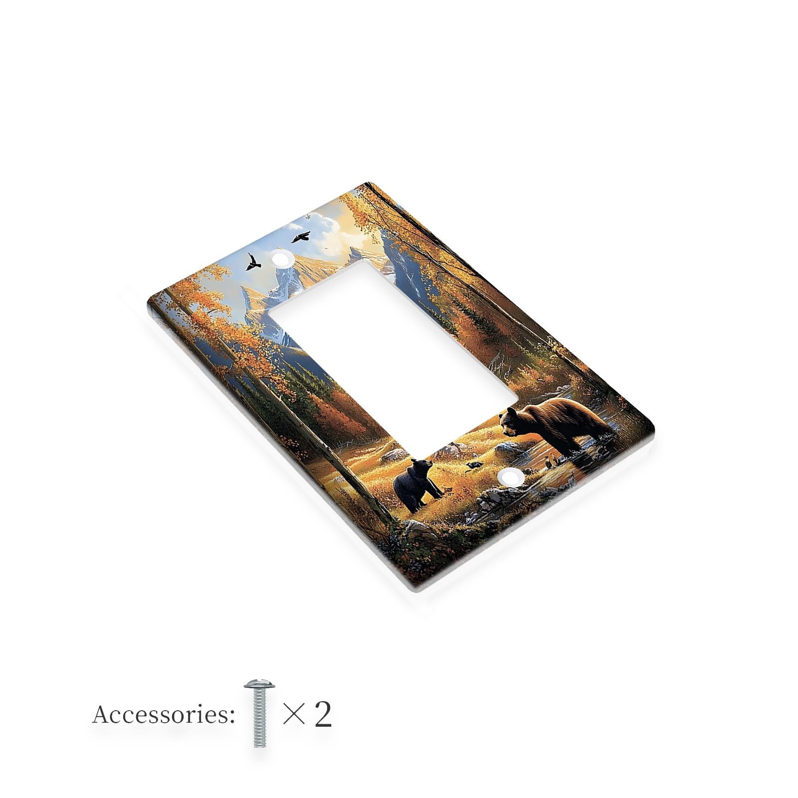 Forest Bears Light Switch Cover for Country Decor in Bathrooms Bedrooms Living Rooms No Power Needed