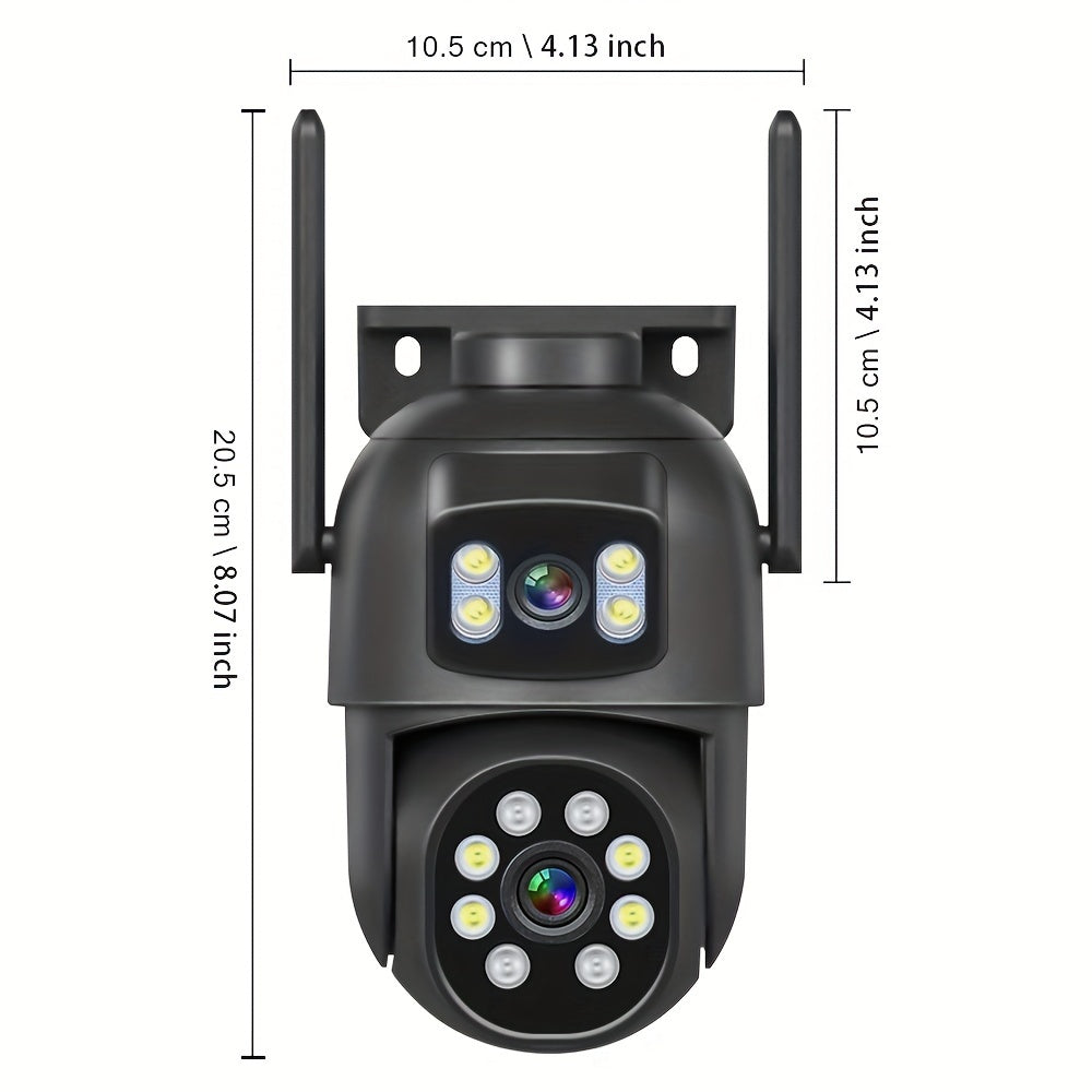 8MP Dual Camera Wi-Fi Outdoor Indoor Security Camera with Two-Way Audio Night Vision Motion Tracking Memory Card Support
