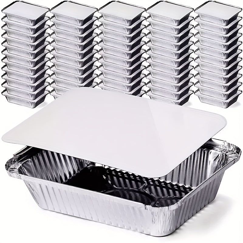 50 Pack Aluminum Foil Steam Table Pans Deep Food Storage and Prep