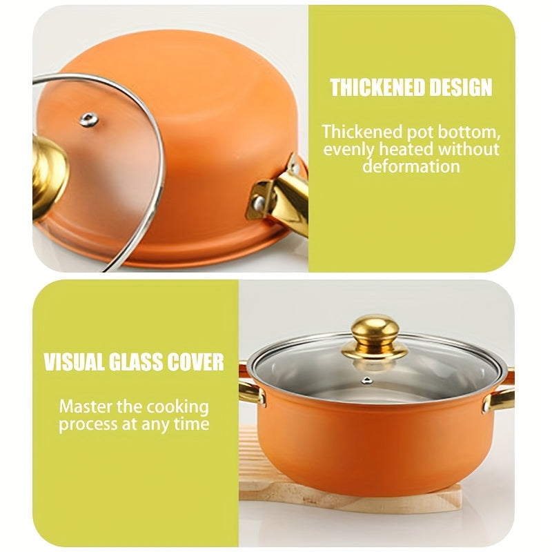 Stainless Steel Cookware Set 12 Pieces Soup Frying Milk Pots Kitchen