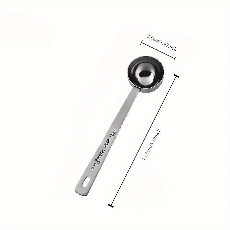 Cuchara medidora de acero inoxidable de mango largo para café para cocina y cafetería
