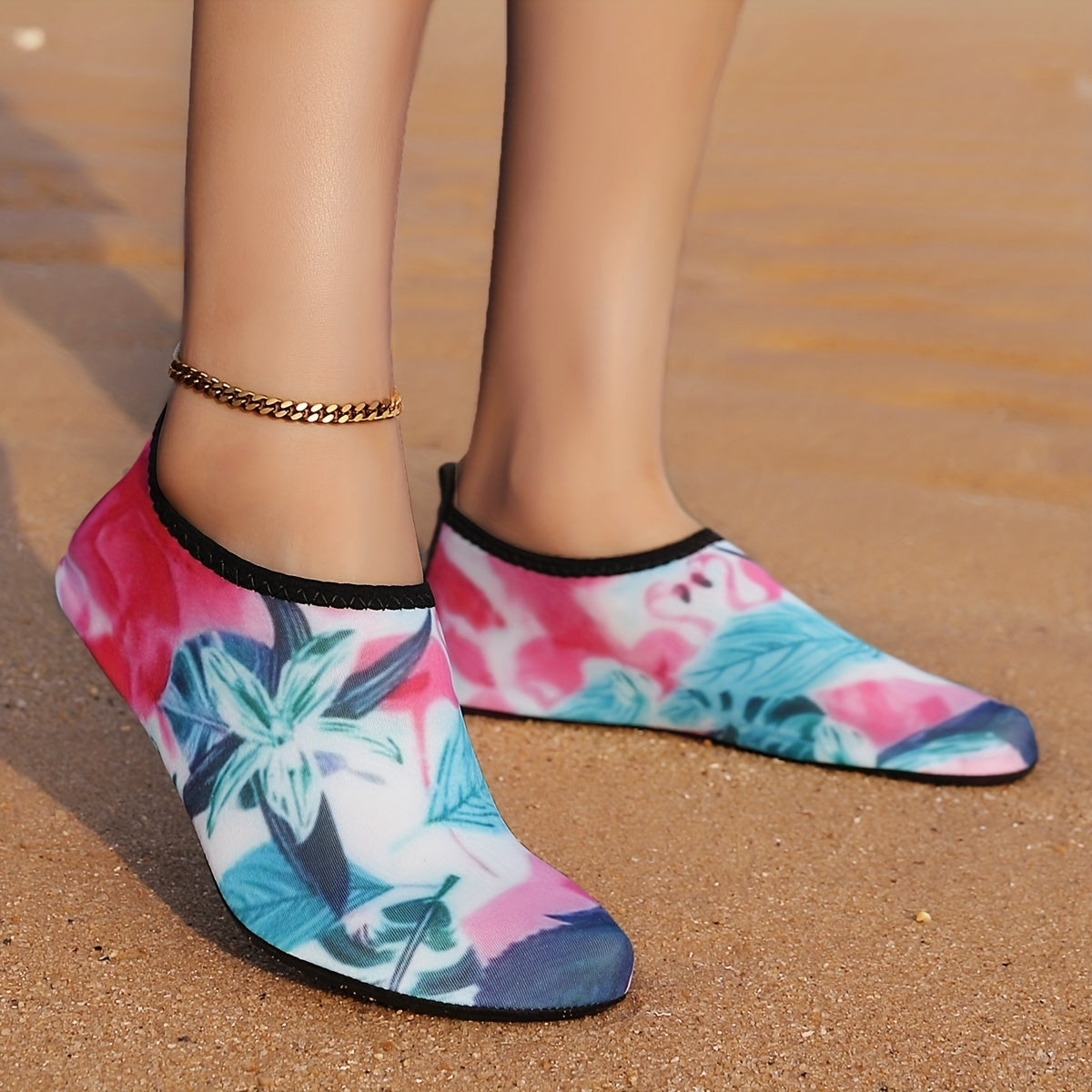 Women's Floral Water Shoes for Beach and Water Sports Non-Slip Quick-Dry Yoga Sneakers