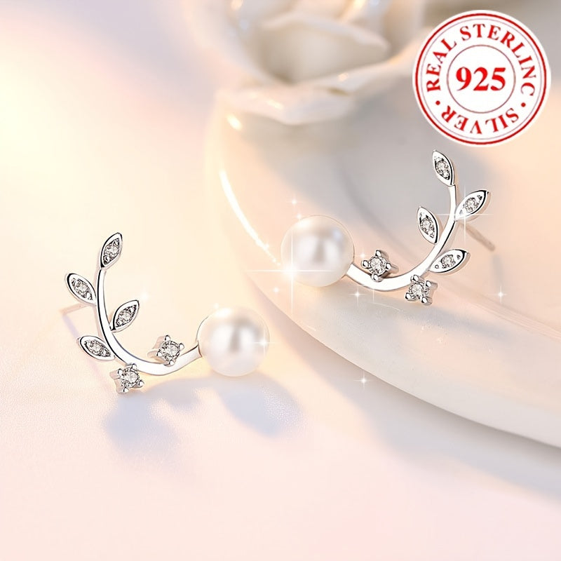 Zarif Gipoallergen 925 Sterling Silver Gul Shpanga Zirconia va Marvarid bilan bezatilgan - Ayollar uchun zamonaviy, trendy sovg'a, Har kuni kiyish va rasmiy tadbirlar uchun ideal