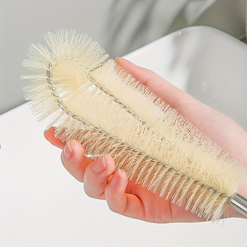 Wooden Cup Brush with Handle, Soft Cleaning Tool for Kitchen Cups and Bottles