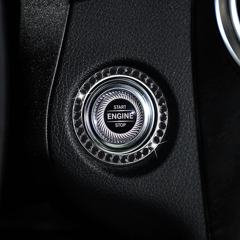 Universal Zinc Alloy Sparkle Ignition Button Cover for Cars
