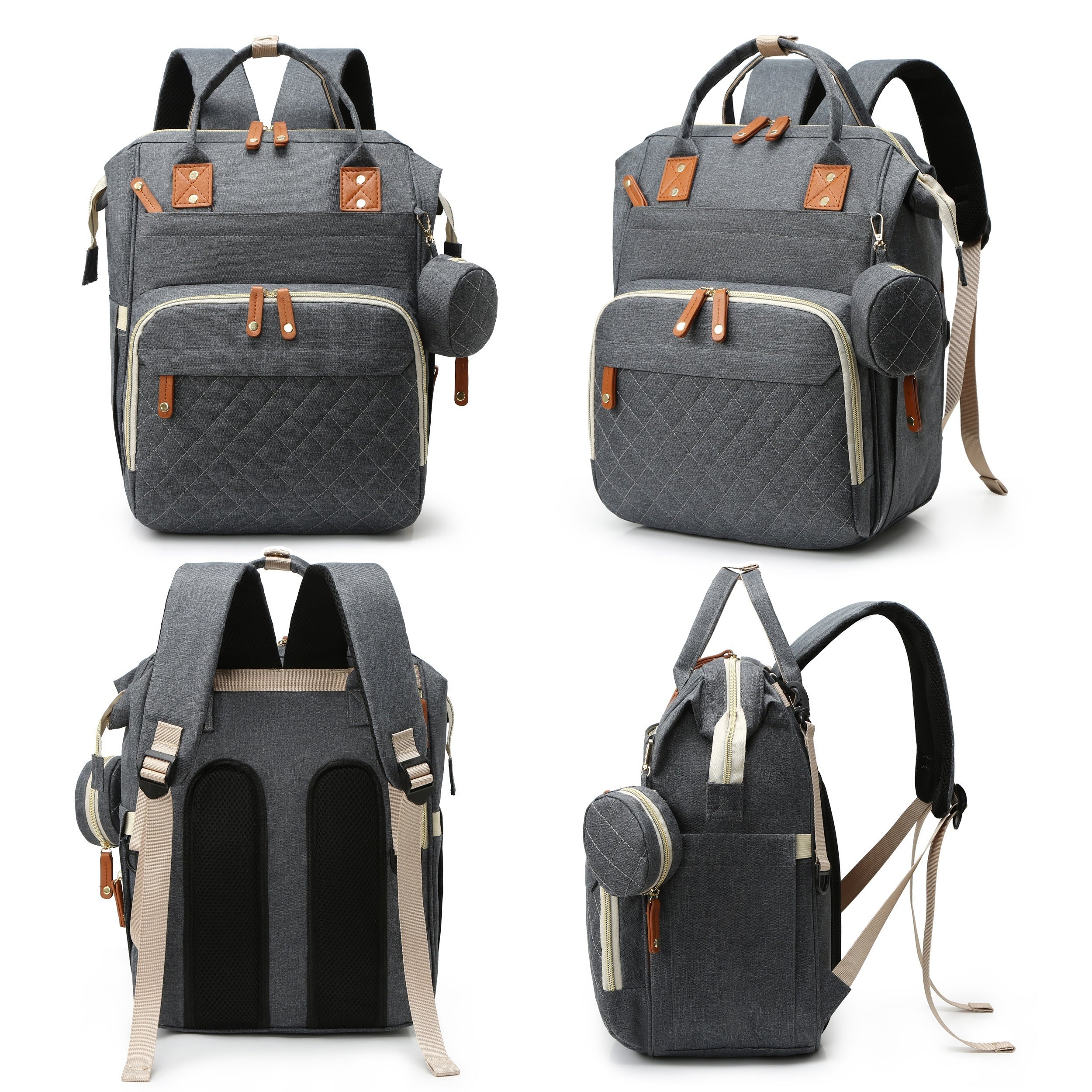 Diaper Bag Backpack Waterproof Baby Travel Bag with Spacious Storage