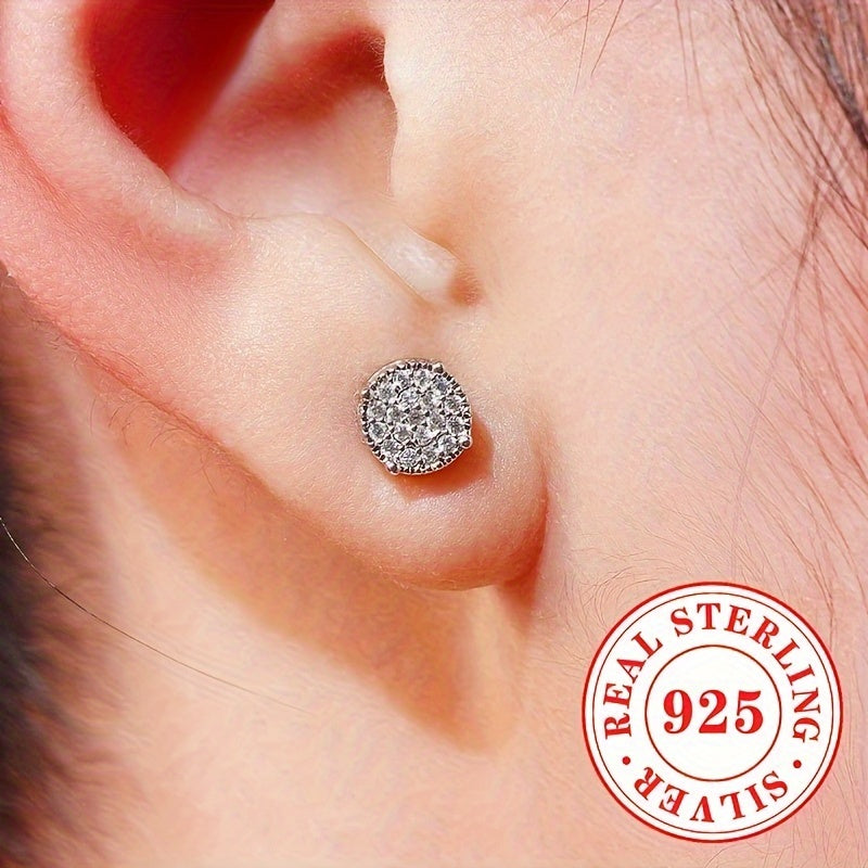 Women's Silver Earrings with Zirconia 2g Sterling Silver Jewelry