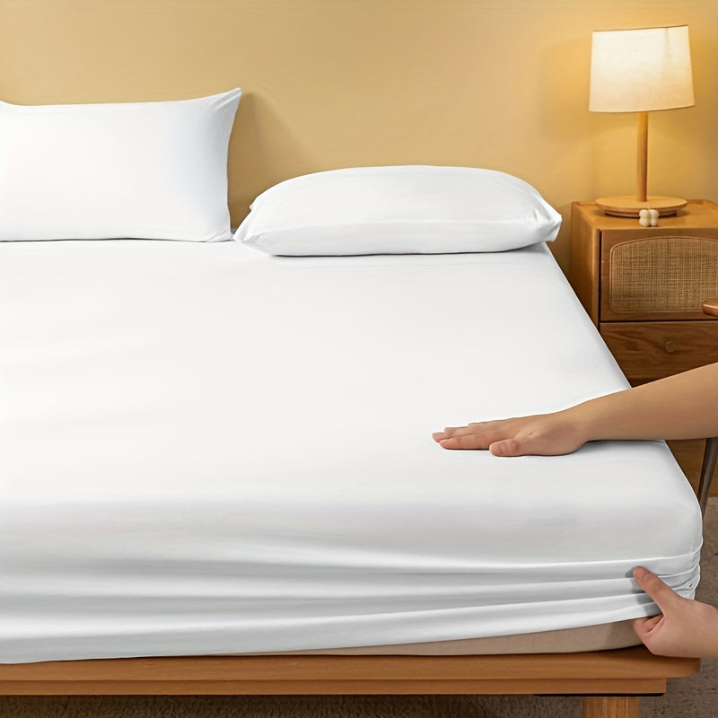 Sábana ajustada acolchada 100% poliéster con bolsillo profundo y color sólido para dormitorio