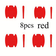 8 Pcs Carbon Fiber Car Door Handle Protectors Scratch Resistant Covers Universal Fit Black