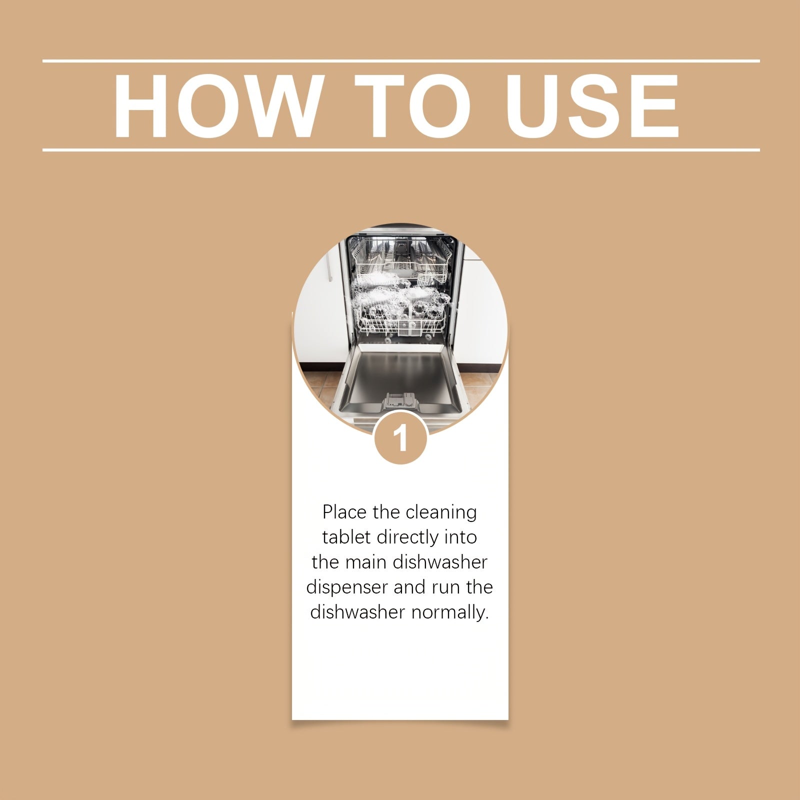 6-Count Dishwasher Detergent Tablets with Sodium Bicarbonate for Residue-Free Cleaning