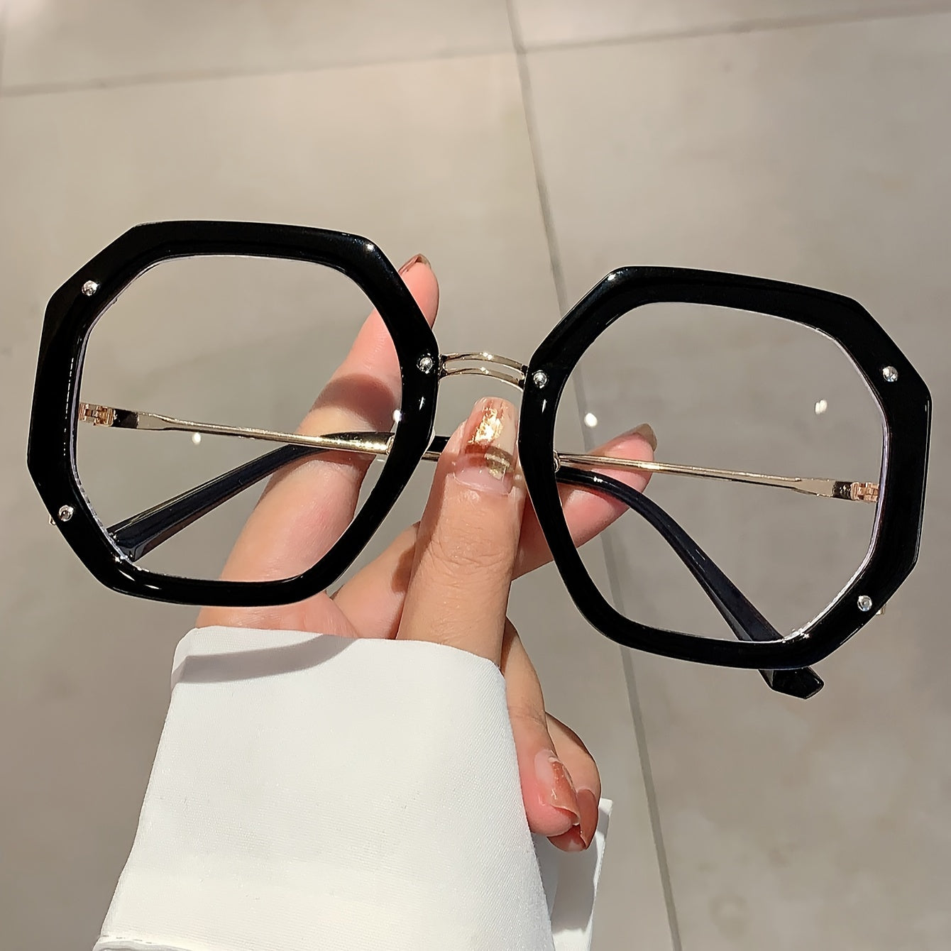 Vintage Style Octagon Frame Glasses for Women Multicolor Blue Light Blocking Lenses