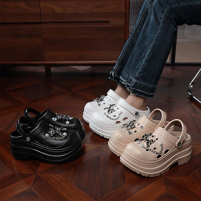 Women's Sequin Embellished Comfort Clogs Water-Resistant Non-Slip Flats