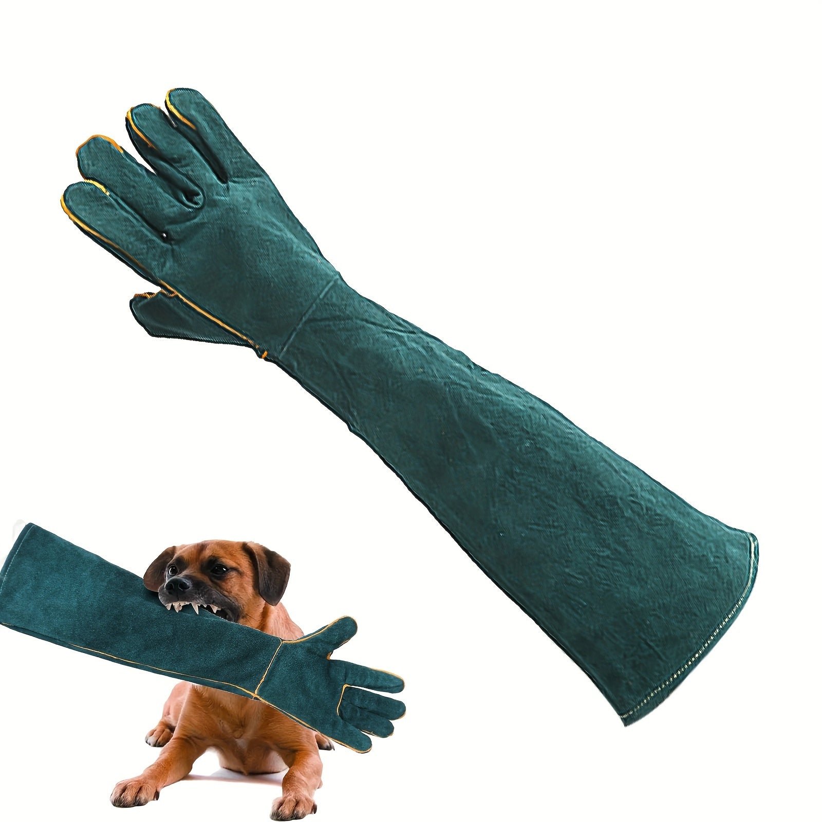 Dog Grooming Gloves Synthetic Fiber Anti-Bite Protection for Bathing and Training