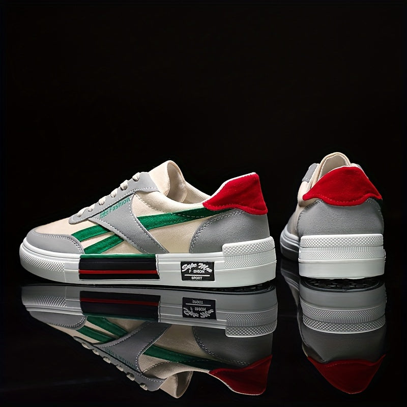 Men's Canvas Skateboard Sneakers Breathable Non-Slip Lace-Up Casual Street Style