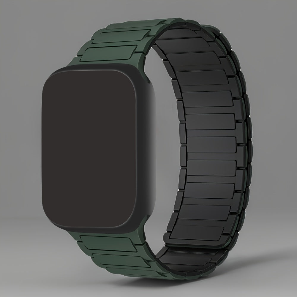 Silicone Magnetic Watch Band Compatible with Apple Watch Series 4 5 6 7 8 9 10 Ultra 2 Adjustable for Men Women