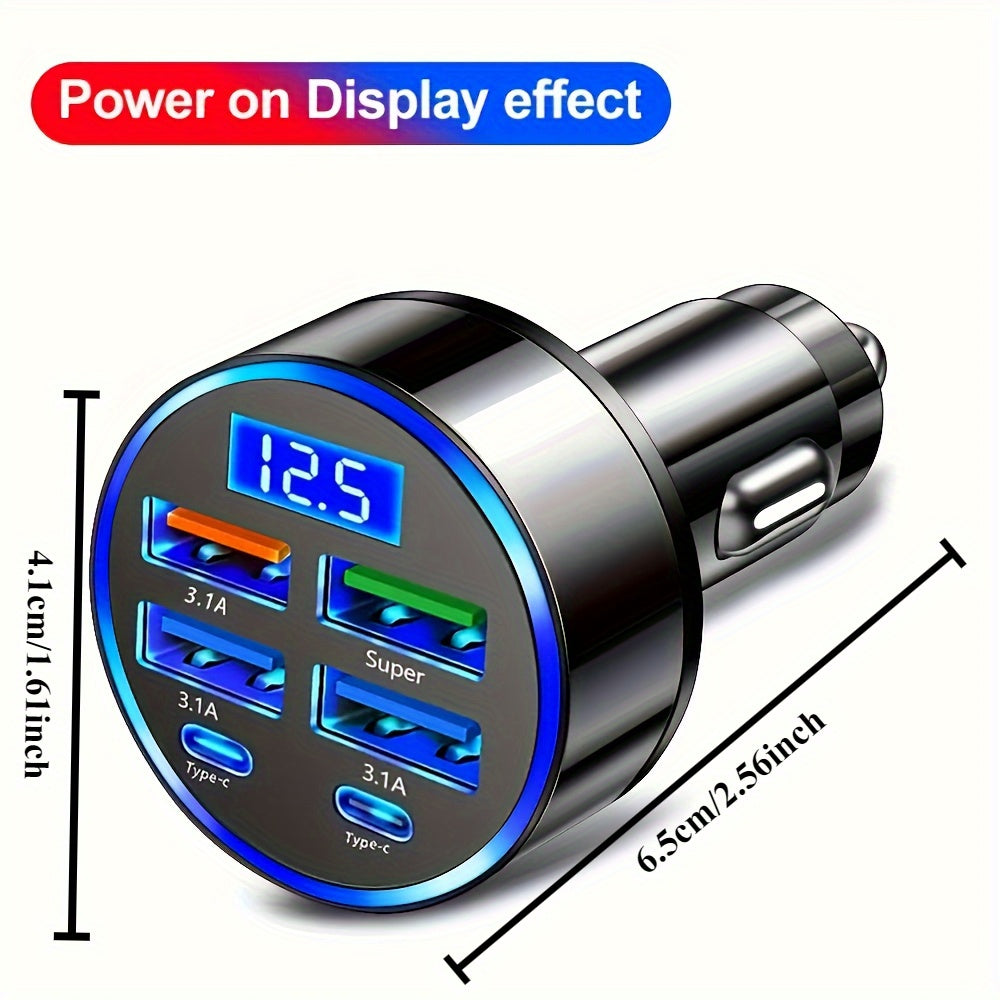 Cargador de coche dual USB con QC3.0 y Power Delivery 3.1A 12.5V Pantalla de carga rápida para dispositivos móviles