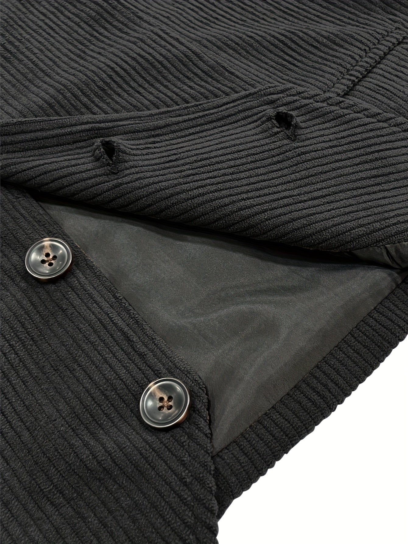 Men's Plus Size Navy Blue Corduroy Vest with Retro British Style and Pocket Detail