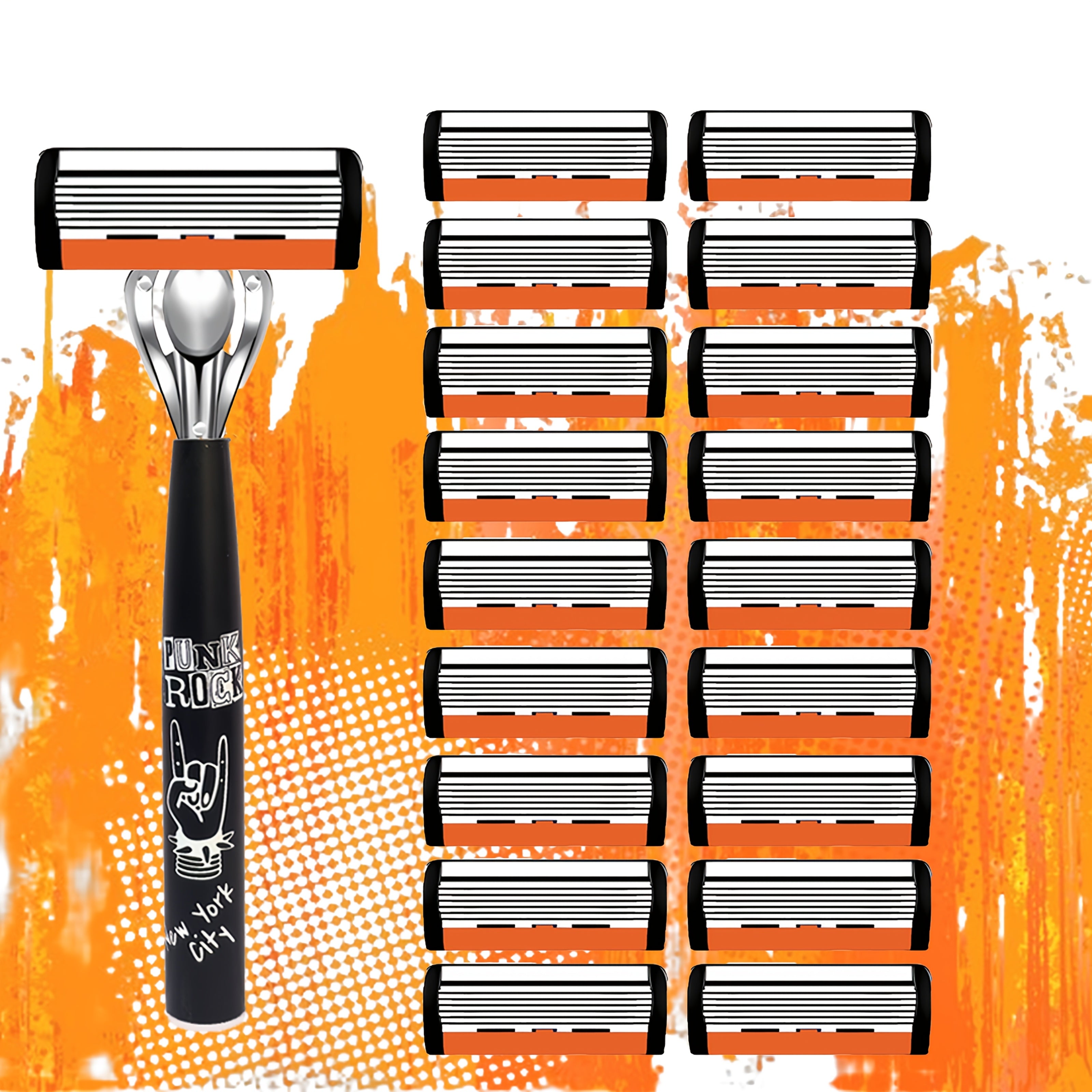 Set de maquinilla de afeitar vintage para hombre con mango reutilizable y hojas afiladas