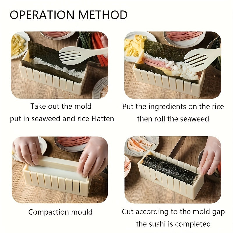 Multi-Shape Sushi Mold Set for Making Rice and Vegetable Rolls