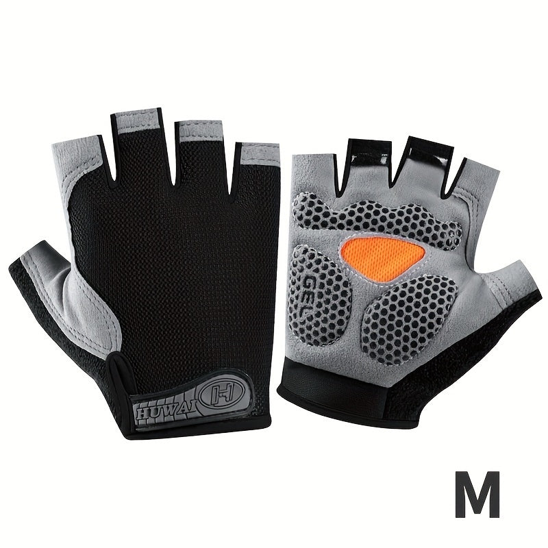Half-Finger Breathable Polyester Fitness Gloves for Outdoor Sports Non-Slip
